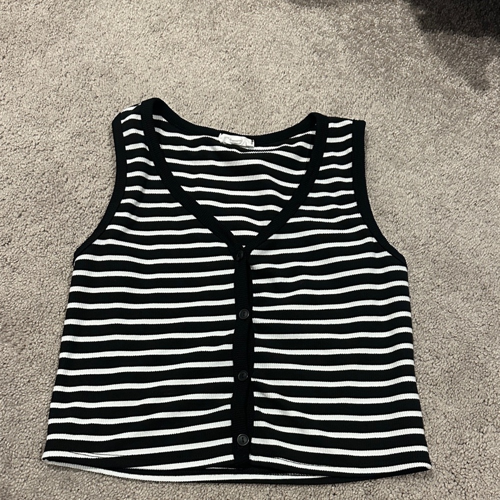 Chic Black and White Striped Tank Top